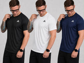 Kit com 3 camisetas dri-fit adidas