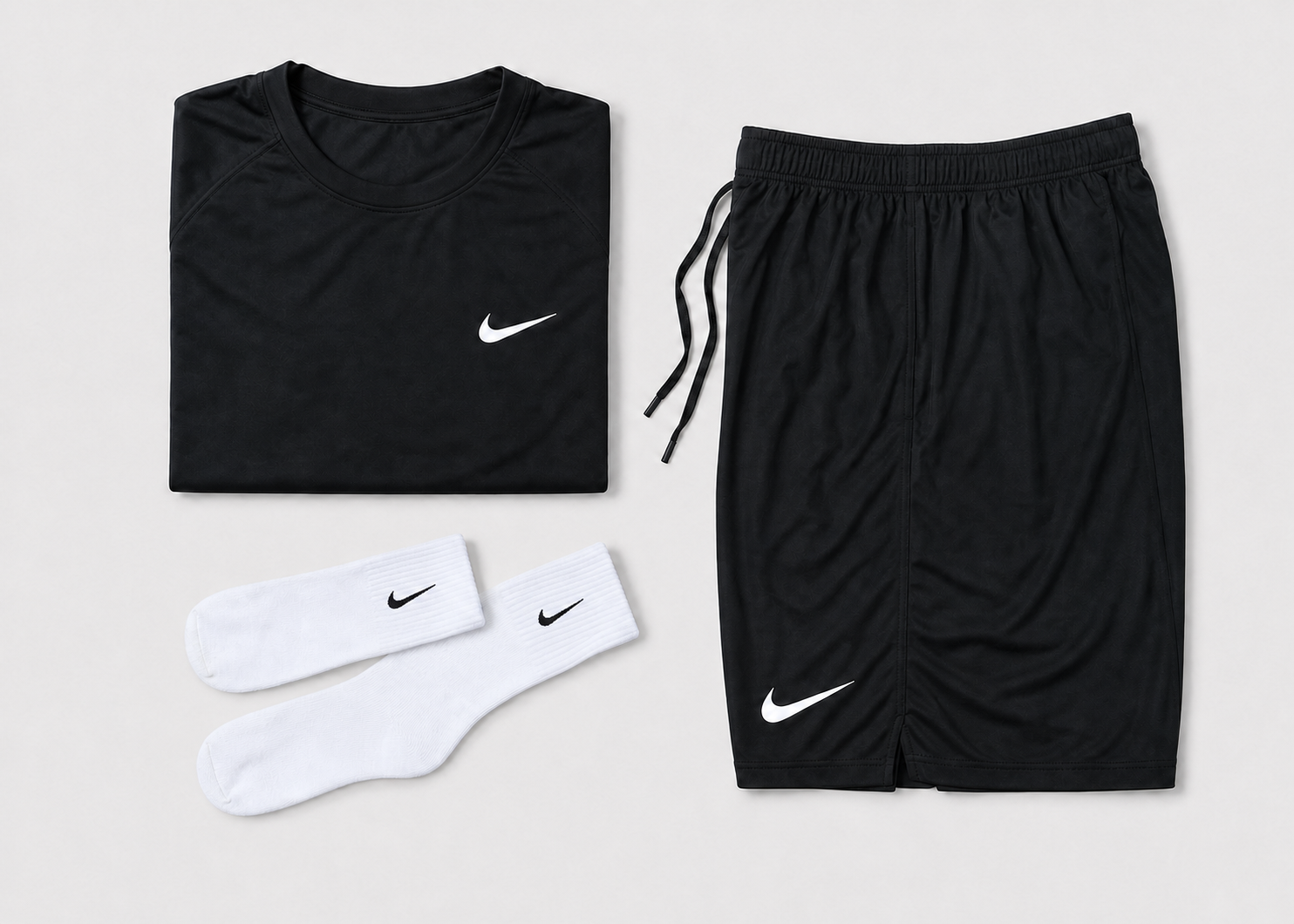 Kit Nike Dri-Fit: Camiseta + Shorts + Meia