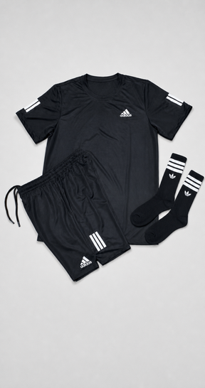 Kit Adidas Dri-Fit: Camiseta + Shorts + Meia