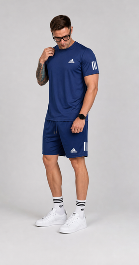 Kit Adidas Dri-Fit: Camiseta + Shorts + Meia