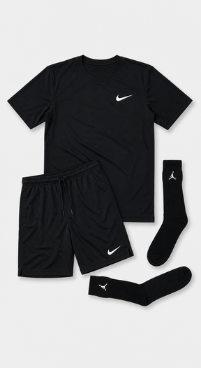 Kit Nike Dri-Fit: Camiseta + Shorts + Meia